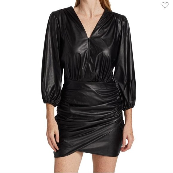Ramy Brook Ines Faux Leather Dress Size 4 NWT - Picture 2 of 15